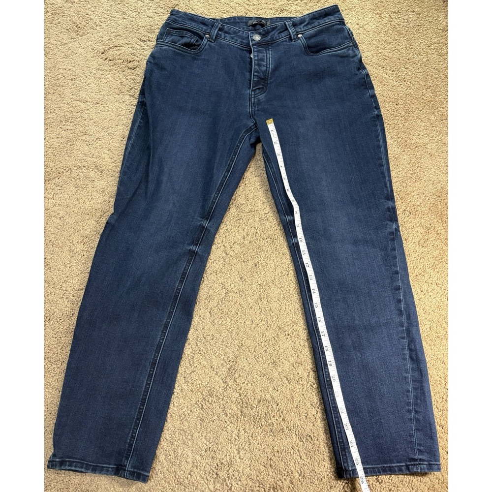 Prana Jeans Women 8/29 Button Up Straight Leg Mid-Rise Dark Blue Denim Preppy - Picture 8 of 9